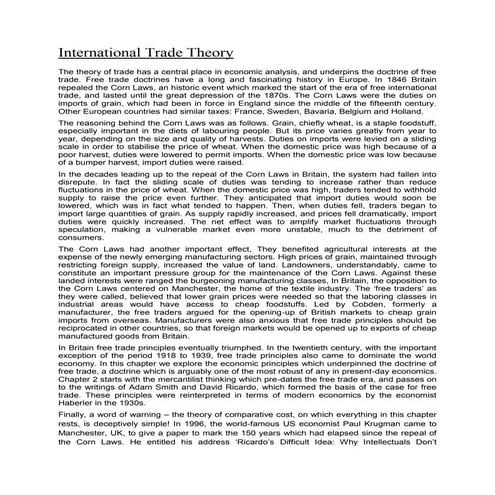 International trade theory