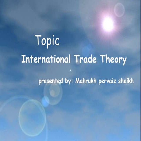 International trade theory