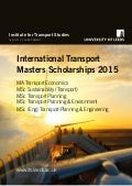 International Transport Masters Scholarships 2015