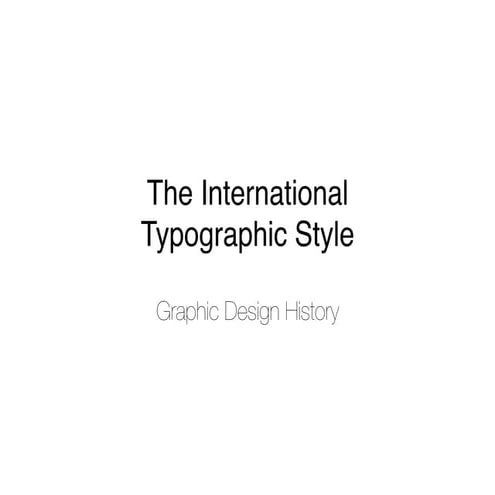 International Typographic Style