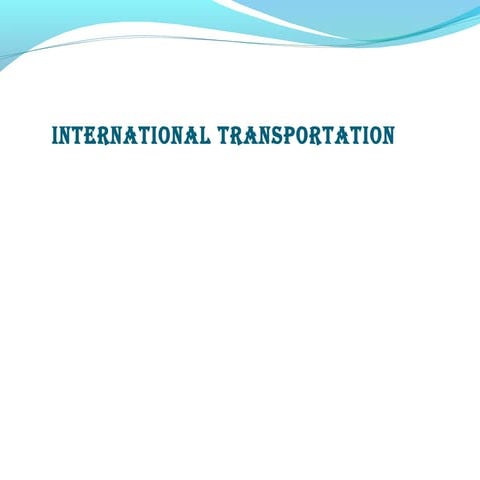 International transportation and Supply chain