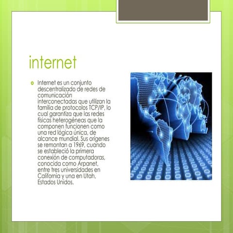Introducción al internet y sus servicios | PPTX