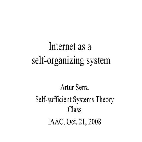 Internet And Self-organizing1