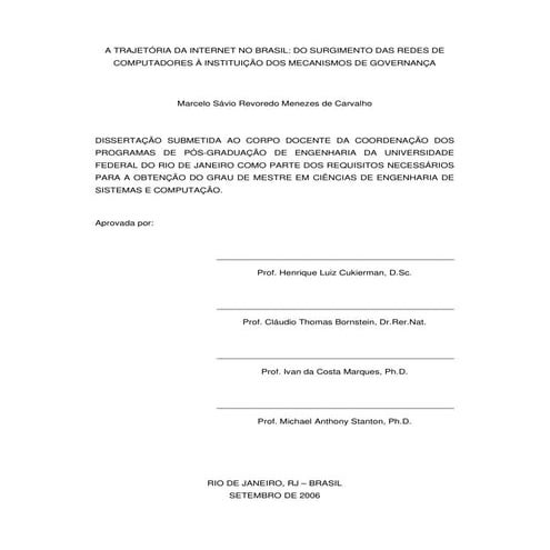 A Trajetória da Internet no Brasil