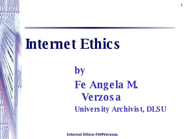 Internet Ethics