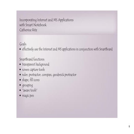 SmartBoard, the Internet, & MS Office