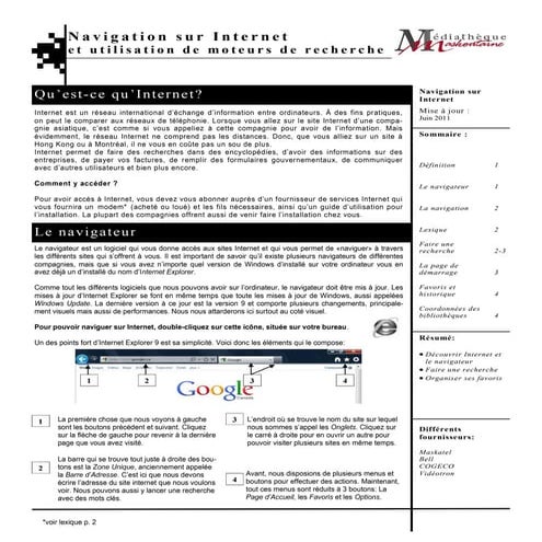 Cours informatique internet - 7ème (2011-2012) | PPT