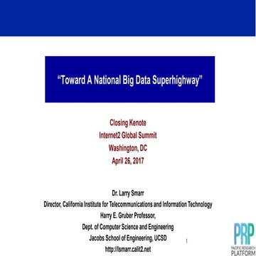 Toward A National Big Data Superhighway