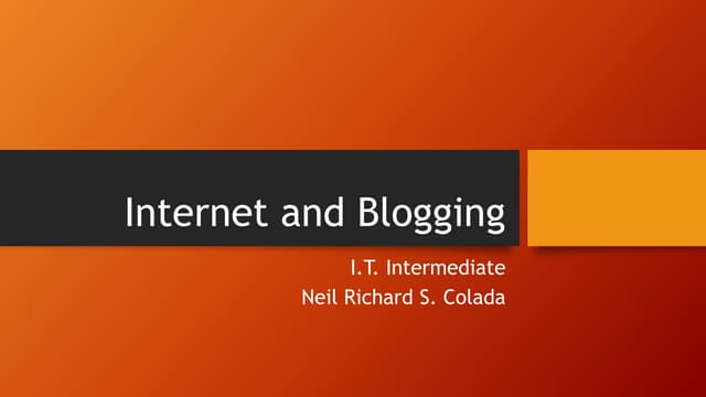 Internet and blogging