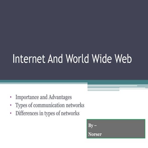 Internet And World Wide Web