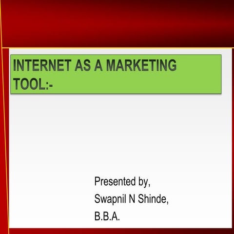 Internet as a marketing tool