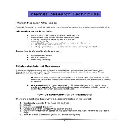 Internet browsing techniques