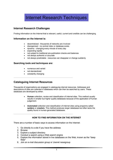 Internet browsing techniques
