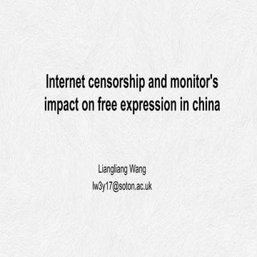 Internet censorship and monitor's impact on free expression in china