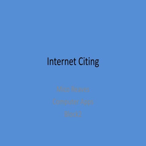 Internet Citing | PPT