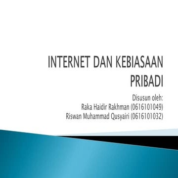 Internet dan kebiasaan pribadi