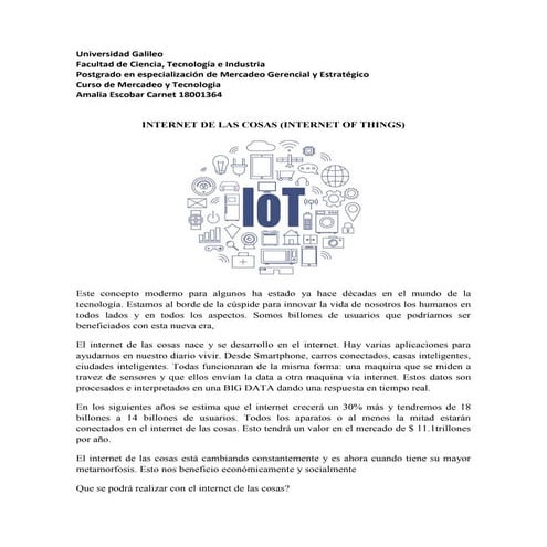 El Internet de las cosas IoT - Presentación PowerPoint | PPTX