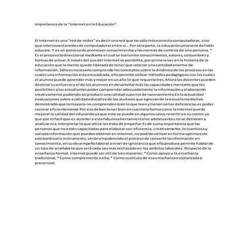 Internet en la educacion