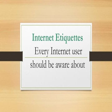 Internet Etiquette Every Internet User Should Be aware About