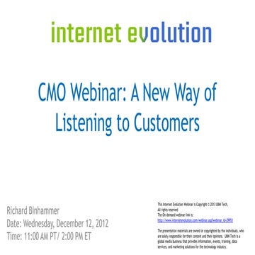 Internet Evolution: social listening  