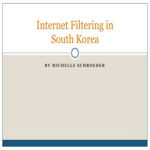 Internet Filtering In South Korea