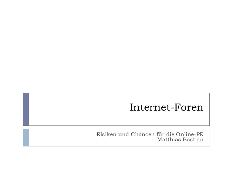 Internetforen und Online-PR