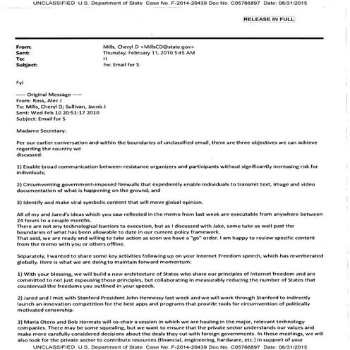 Hillary Clinton's email: Internet freedom