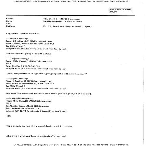Hillary Clinton's email: Internet freedom 3