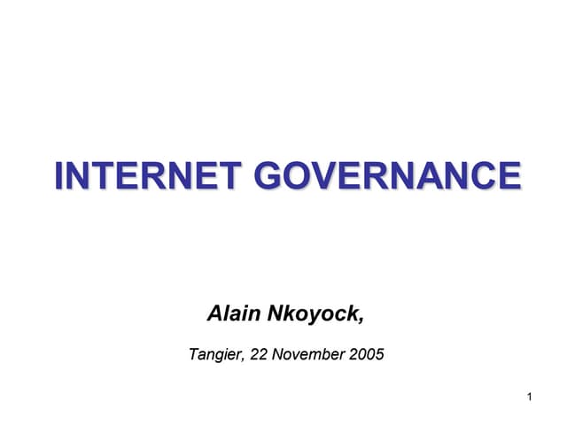 Internet Governance - African Perspective