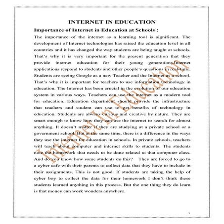 Internet in Education