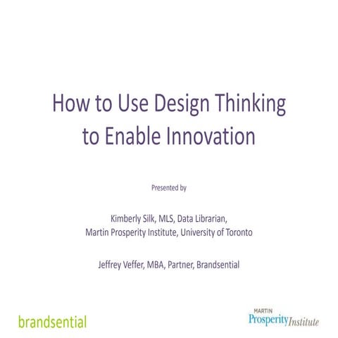 Internet Librarian 2010 - Using Design Thinking to Enable Innovation