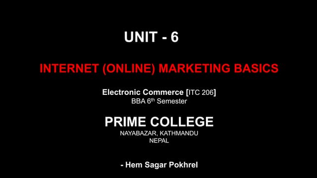 Internet Marketing Basics | E-Commerce