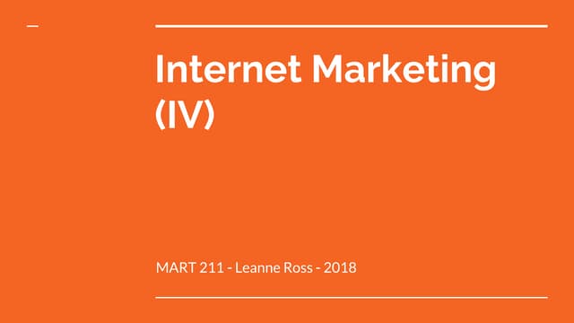 Online Marketing - eCommerce - Innovation