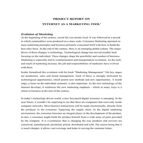 Internet marketing project_report