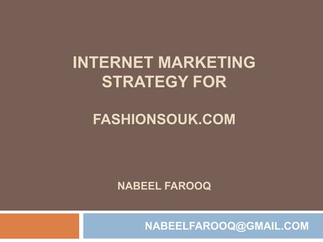 Internet Marketing Strategy (SEO/PPC) for FashionSouk.com