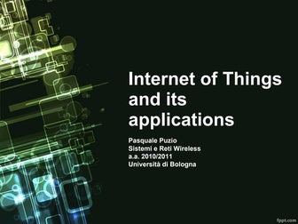 Internet of Things and its applications
