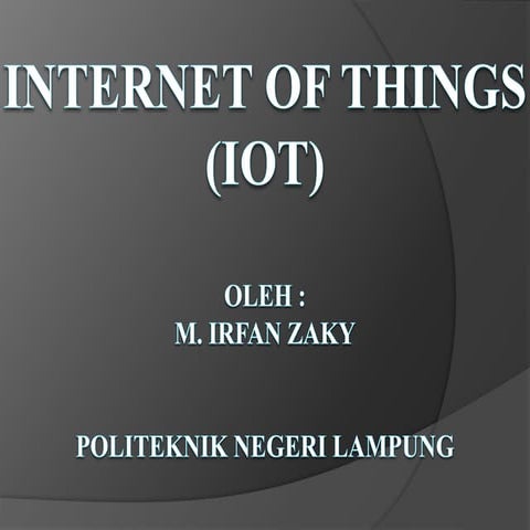 Penjelasan Singkat Internet of things