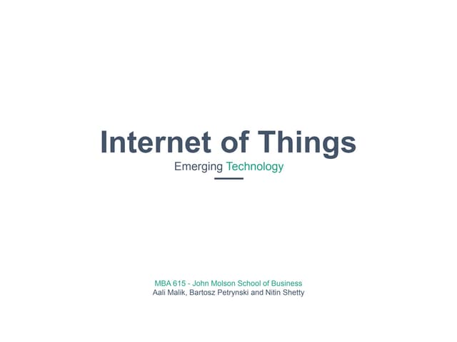 Emerging Technology: Internet of Things