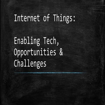 Internet of things   enabling tech - challenges - opportunities (2016)