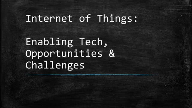 Internet of things   enabling tech - challenges - opportunities (2016)