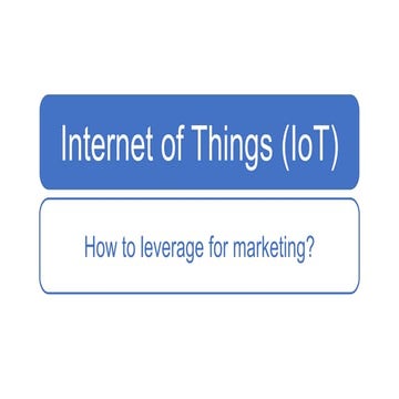 Internet of things   how to leverage for marketing