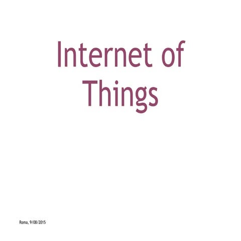 Internet of things - Seminario per Inarea