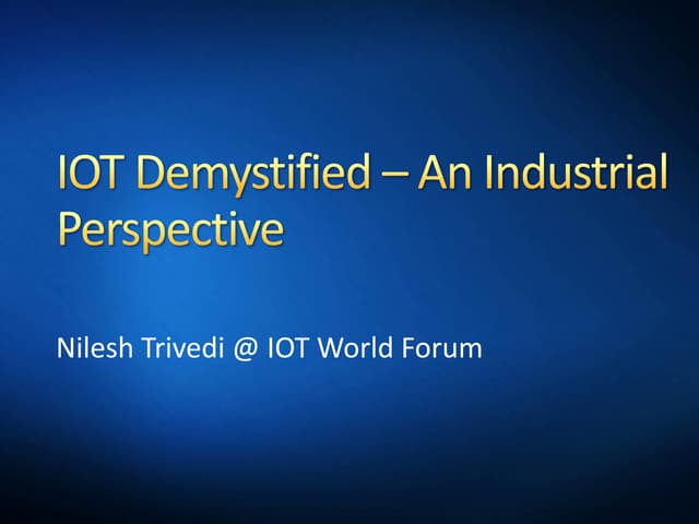 Internet of things   industrial view