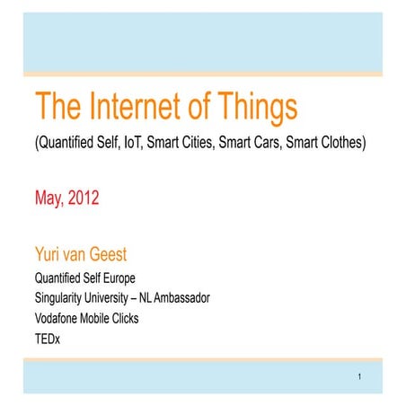 Internet of Things, Quantified Self and Smart Cities in the context of Singul...