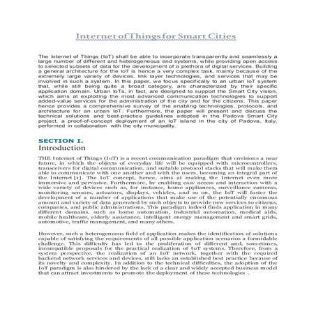 Internet of things for smart cities