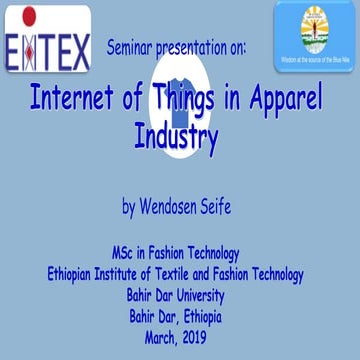 Internet of things in apparel industry [autosaved] we