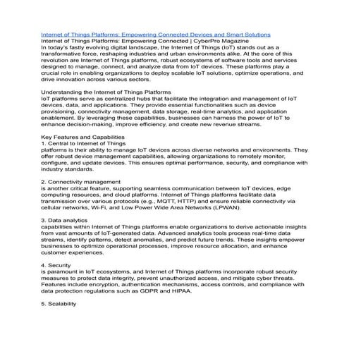 Internet of Things Platforms_ Empowering Connected Devices and Smart Solution...