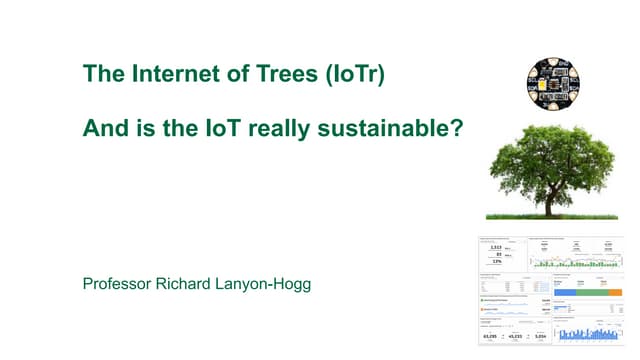 The Internet of Trees (IoTr) and is the IoT really sustainable?