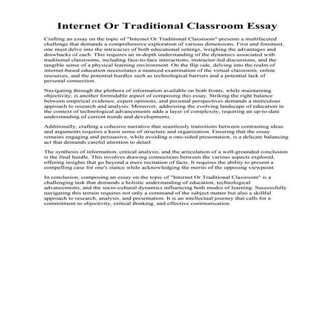 Internet Or Traditional Classroom Essay.pdf