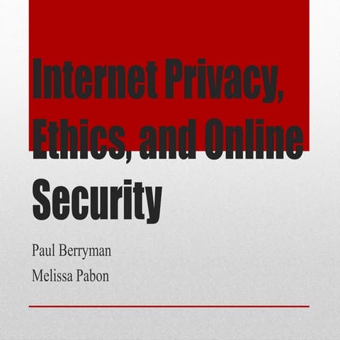 Internet privacy ethics and online security